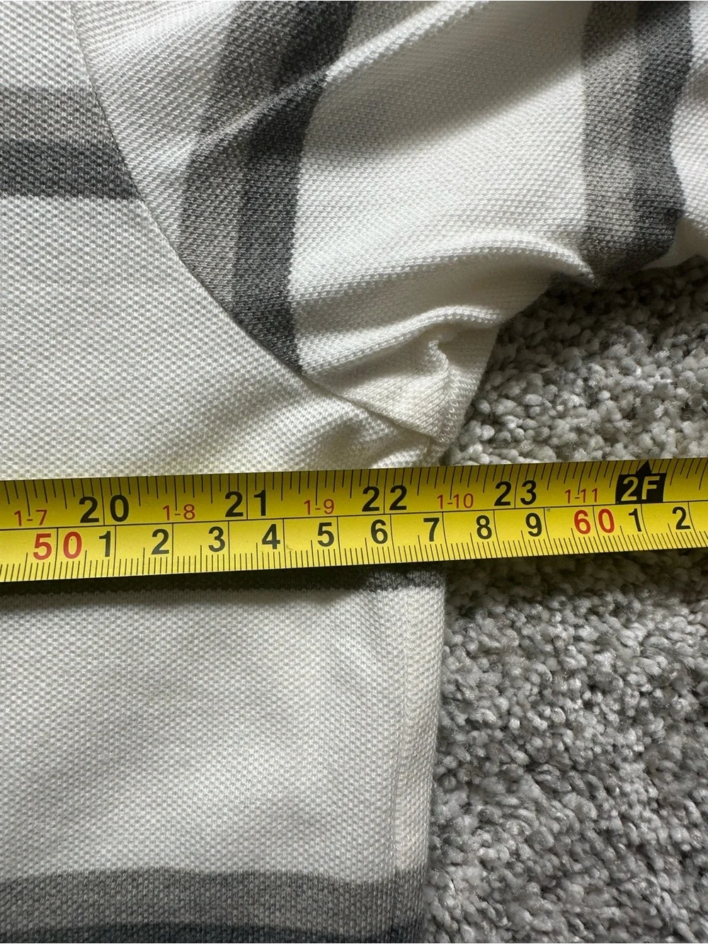 Polo by Ralph Lauren Cream and Gray Striped Cotton Polo